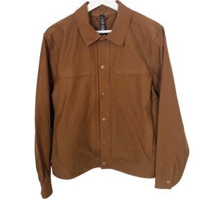 Lululemon City Excursion Jacket Copper Brown Mens Small Snap Front